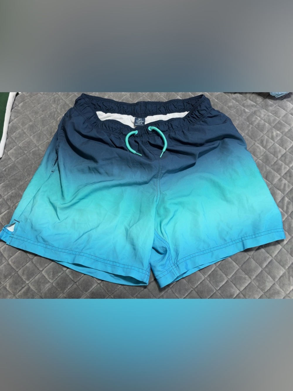 George Men's Ombre Blue Aqua Swim Board Shorts